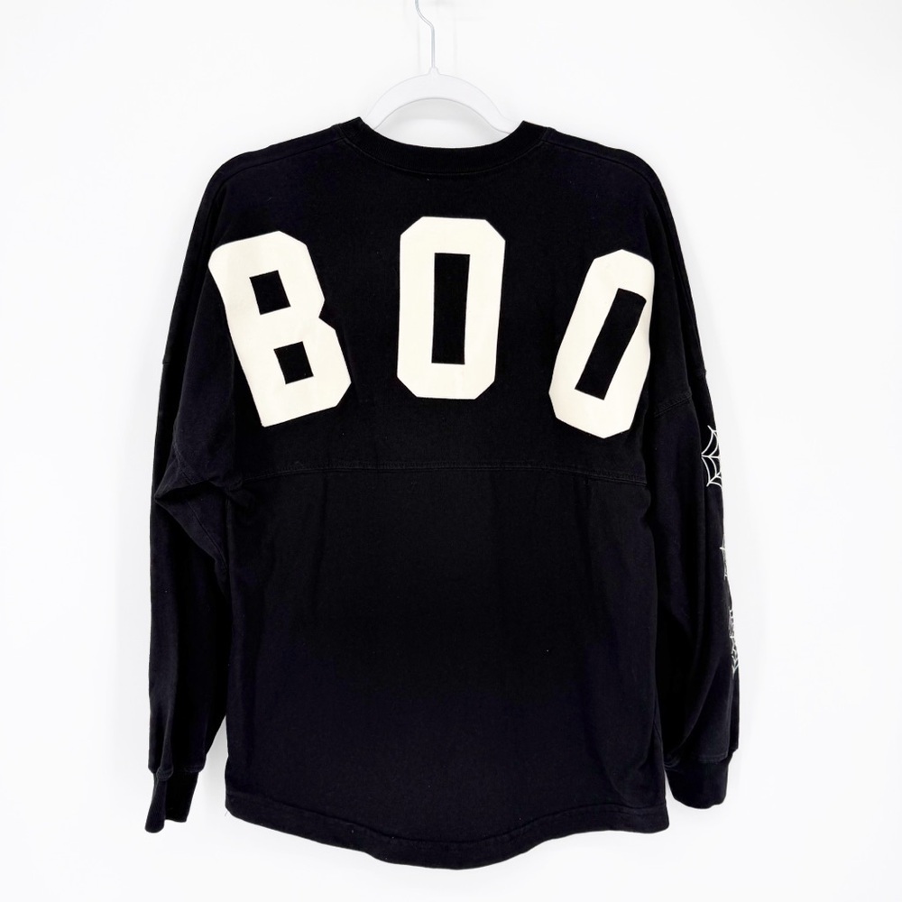 Disney Glow In The Dark Mickey Mouse Web Boo Black Spirit Jersey Size XS - Picture 2 of 4